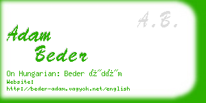 adam beder business card